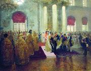 Ilya Repin Wedding of Nicholas II and Alexandra Fyodorovna, oil on canvas